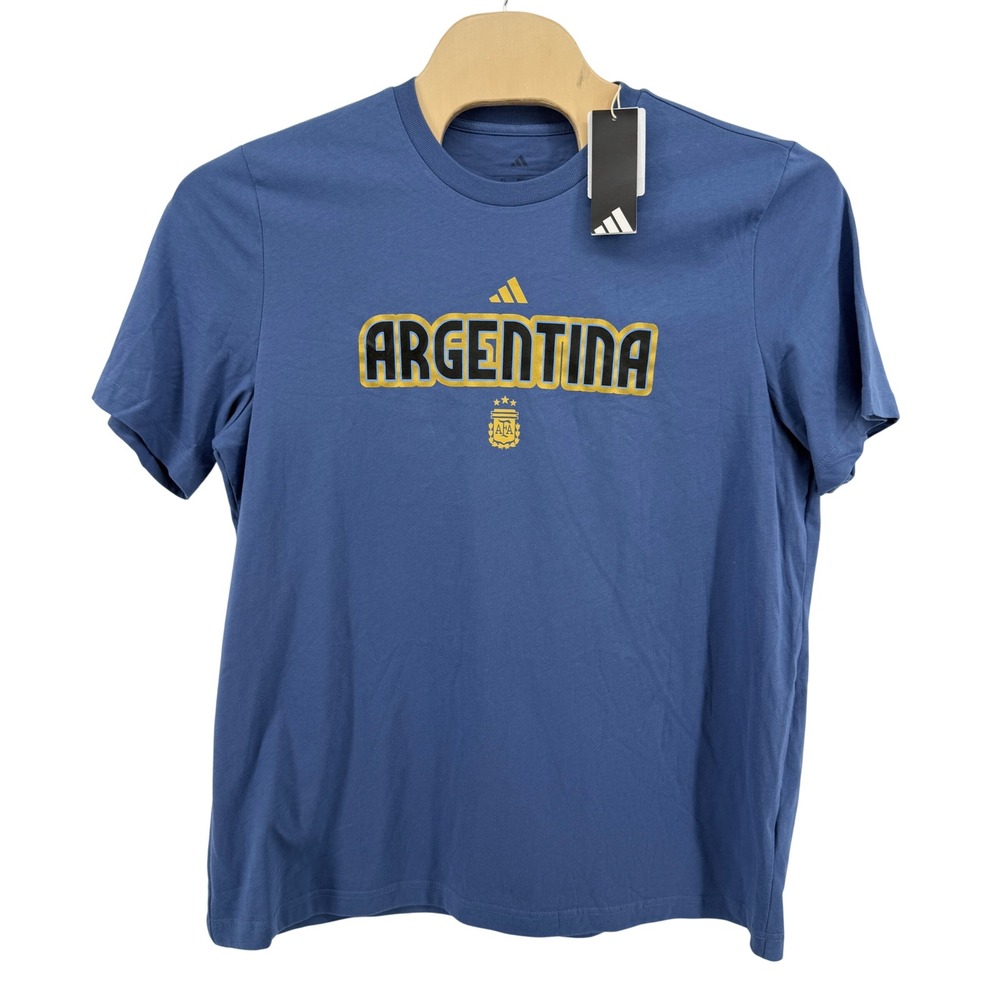 NEW Adidas T-Shirt Mens XL T-Shirt Crew Blue Argentina World Cup Graphic KG3078